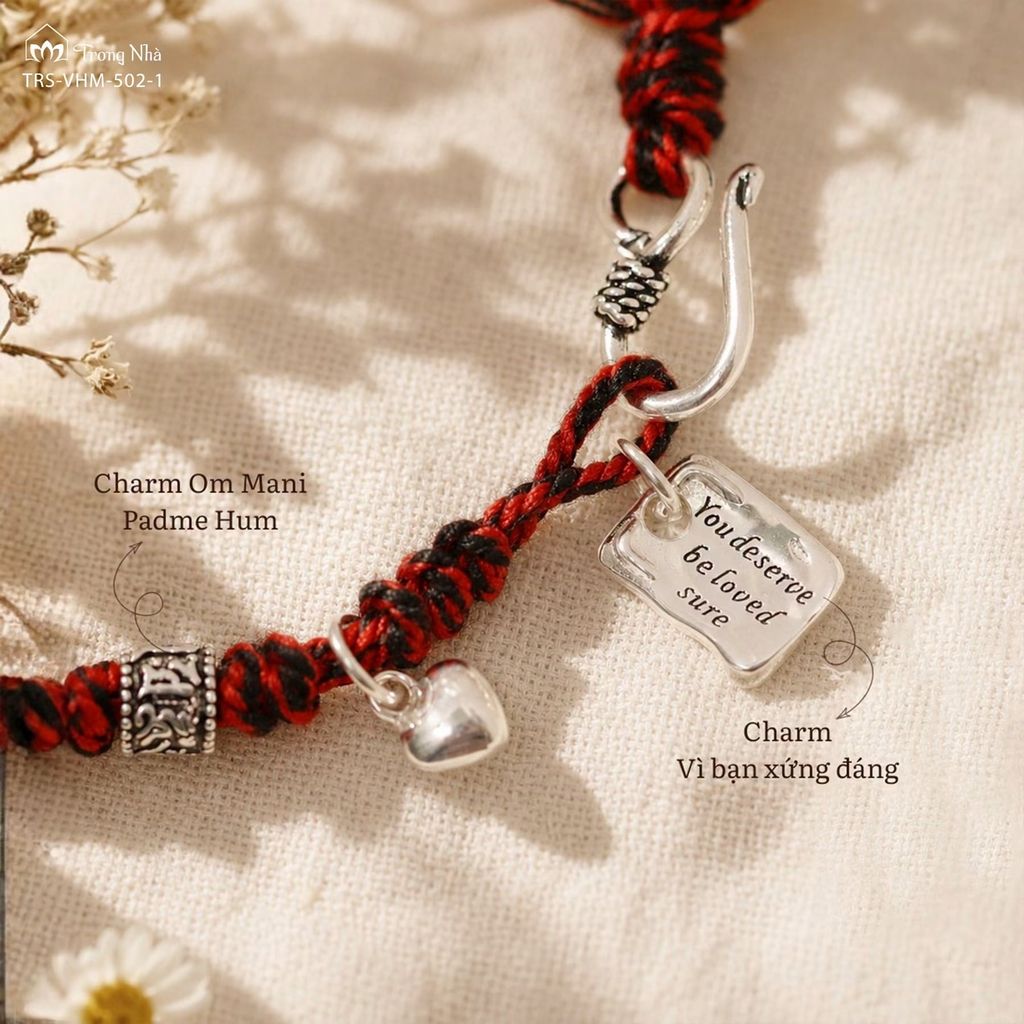 Vòng tay tết dây siêu biến chú Om Mani Padme Hum ( VHM 502 )