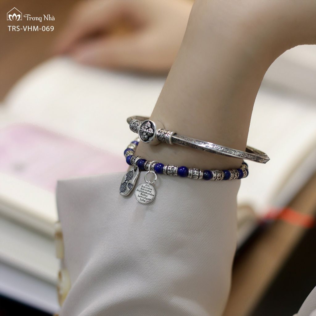 Vòng Dược Sư Siêu Chú - Lapis mix charm khắc chú dược sư