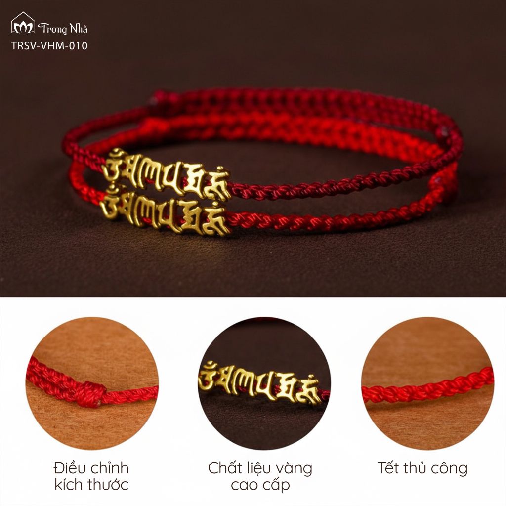 Charm vạn dặm bình an -  Om mani padme hum vàng TRSV CHARM 002