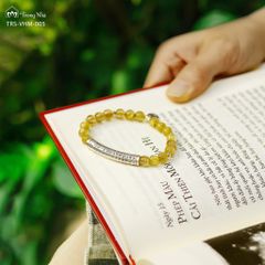 Vòng Thạch anh tóc vàng charm Bát nhã tâm kinh ( TRS VHM 005 )