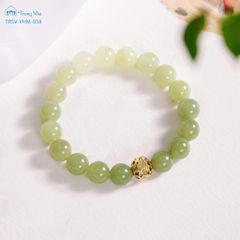 Vòng Ngọc hoà điền mix charm zambala vàng ( TRSV VHM 058 )