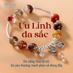 Vòng Thạch anh ưu linh mix charm Bình An bạc
