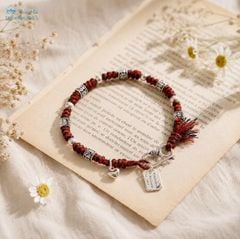 Vòng tay tết dây siêu biến chú Om Mani Padme Hum ( VHM 502 )