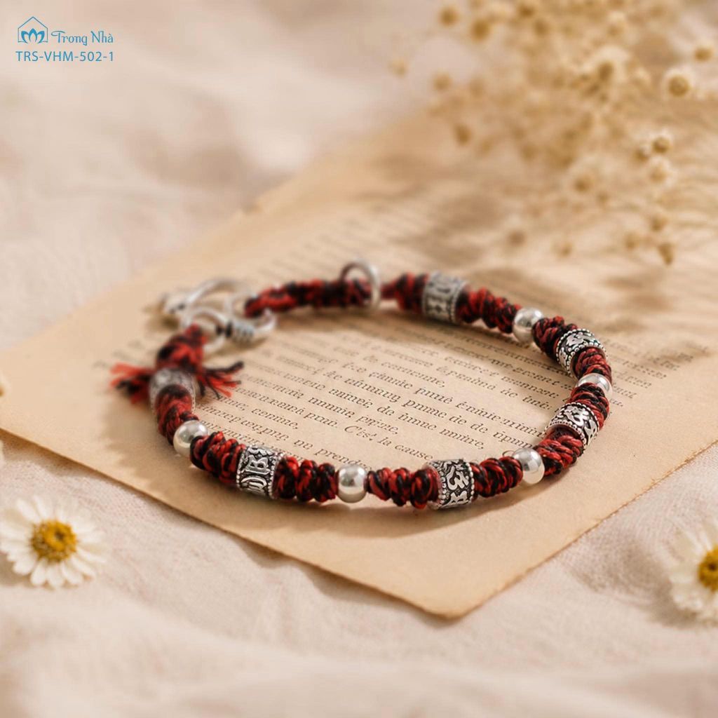 Vòng tay tết dây siêu biến chú Om Mani Padme Hum ( VHM 502 )