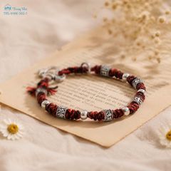Vòng tay tết dây siêu biến chú Om Mani Padme Hum ( VHM 502 )