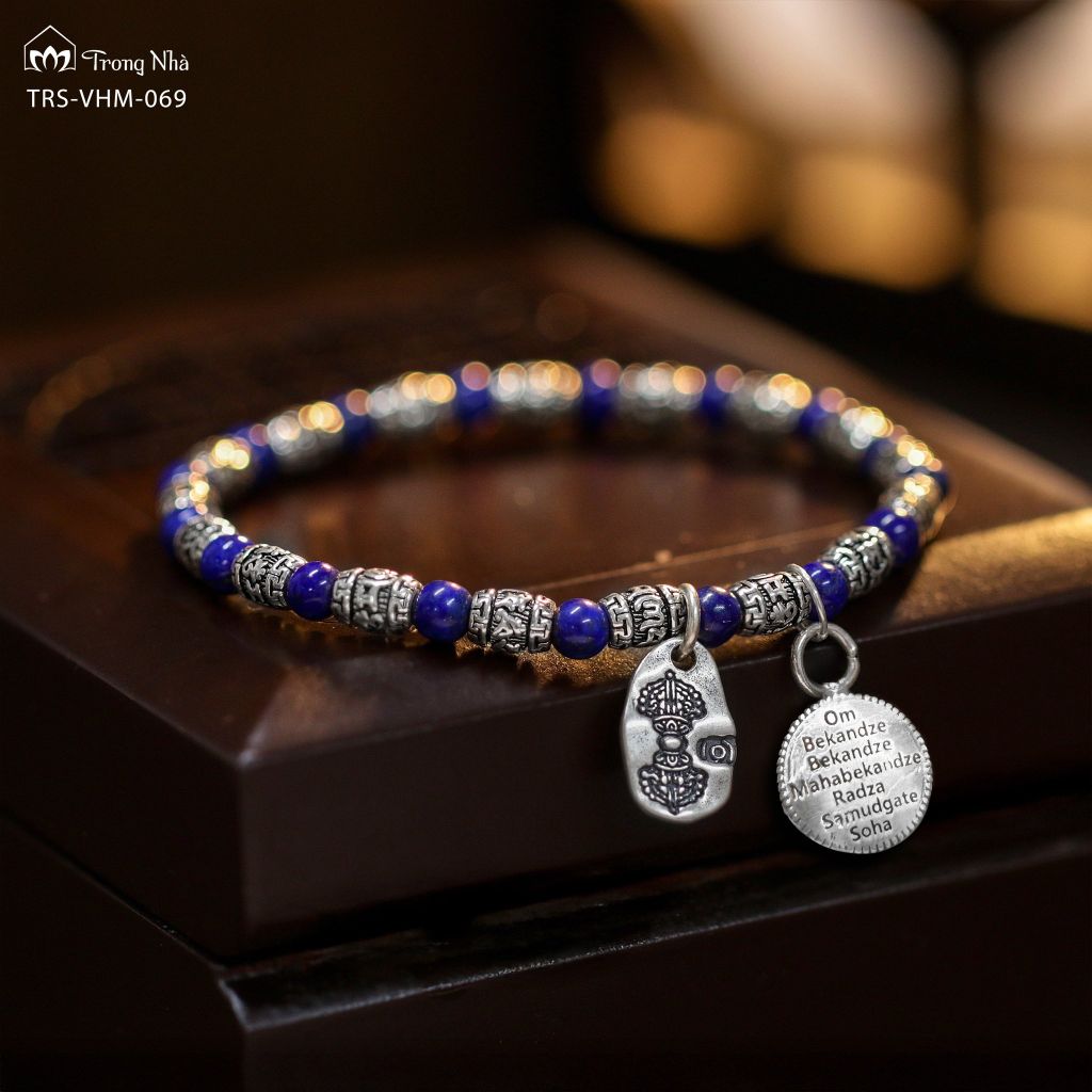Vòng Dược Sư Siêu Chú - Lapis mix charm khắc chú dược sư