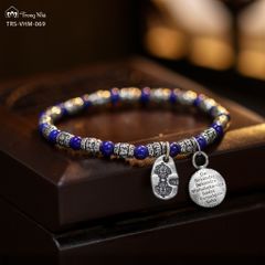 Vòng Dược Sư Siêu Chú - Lapis mix charm khắc chú dược sư