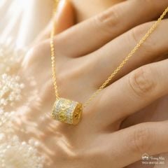 Mặt dây chuyền trụ Om mani đính đá