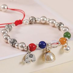 Lắc tay bi bạc trẻ em mix charm may mắn, bình an (<13cm) TRS VHM 375