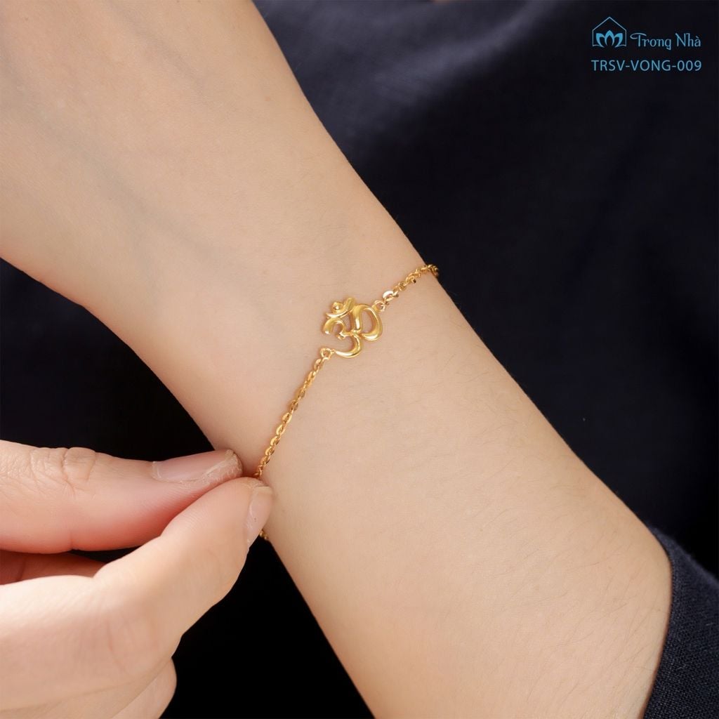 Lắc tay chủng tự Om vàng ( TRSV VONG 009 )