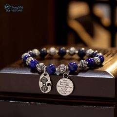 Vòng Dược Sư Siêu Chú - Lapis mix charm khắc chú dược sư ( vhm 069 )