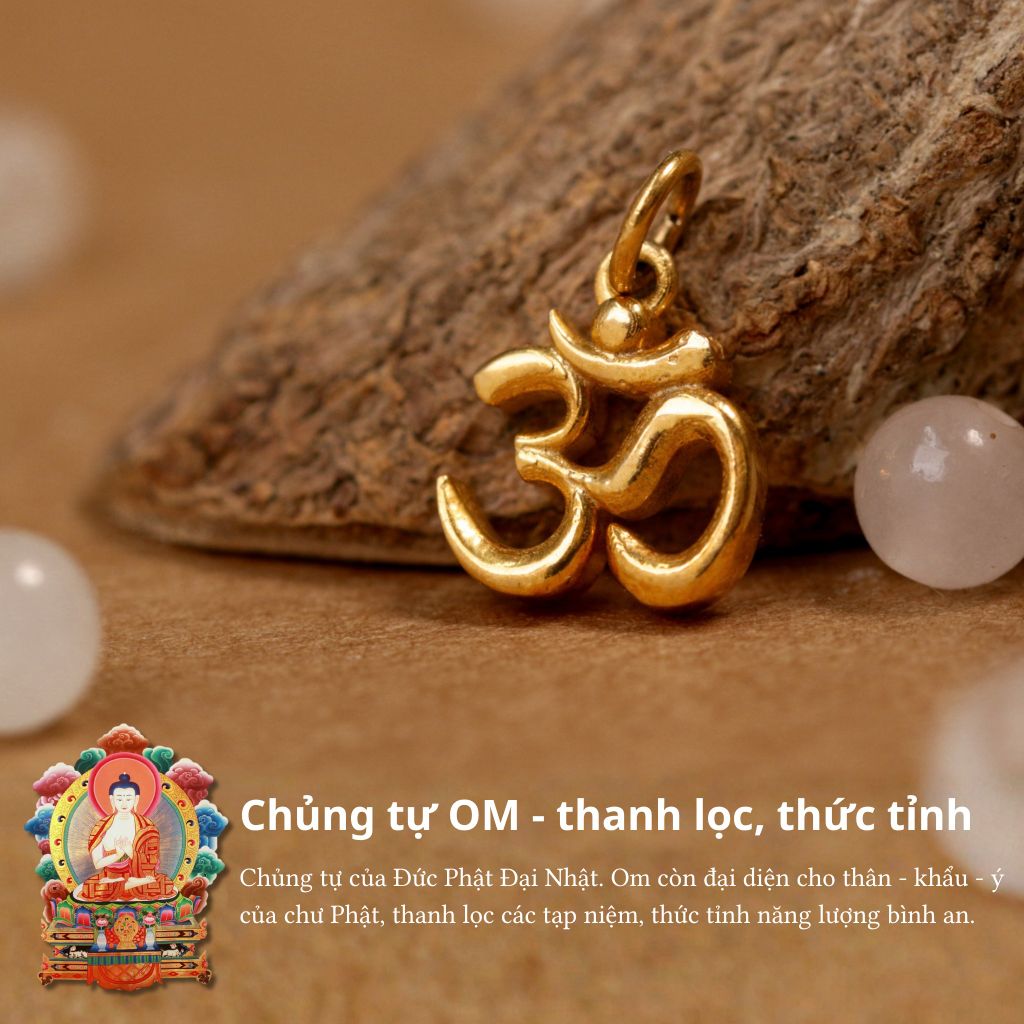 Ấn tín cát tường - charm treo chủng tự vàng ( TRSV CHARM 139 )