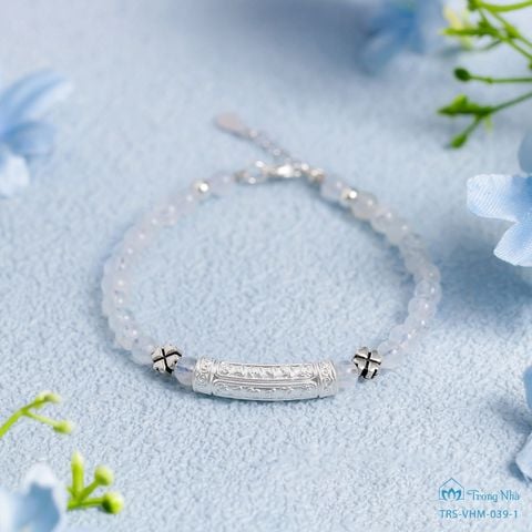Vòng moonstone mix charm Om mani padme hum (trs vhm 039 )