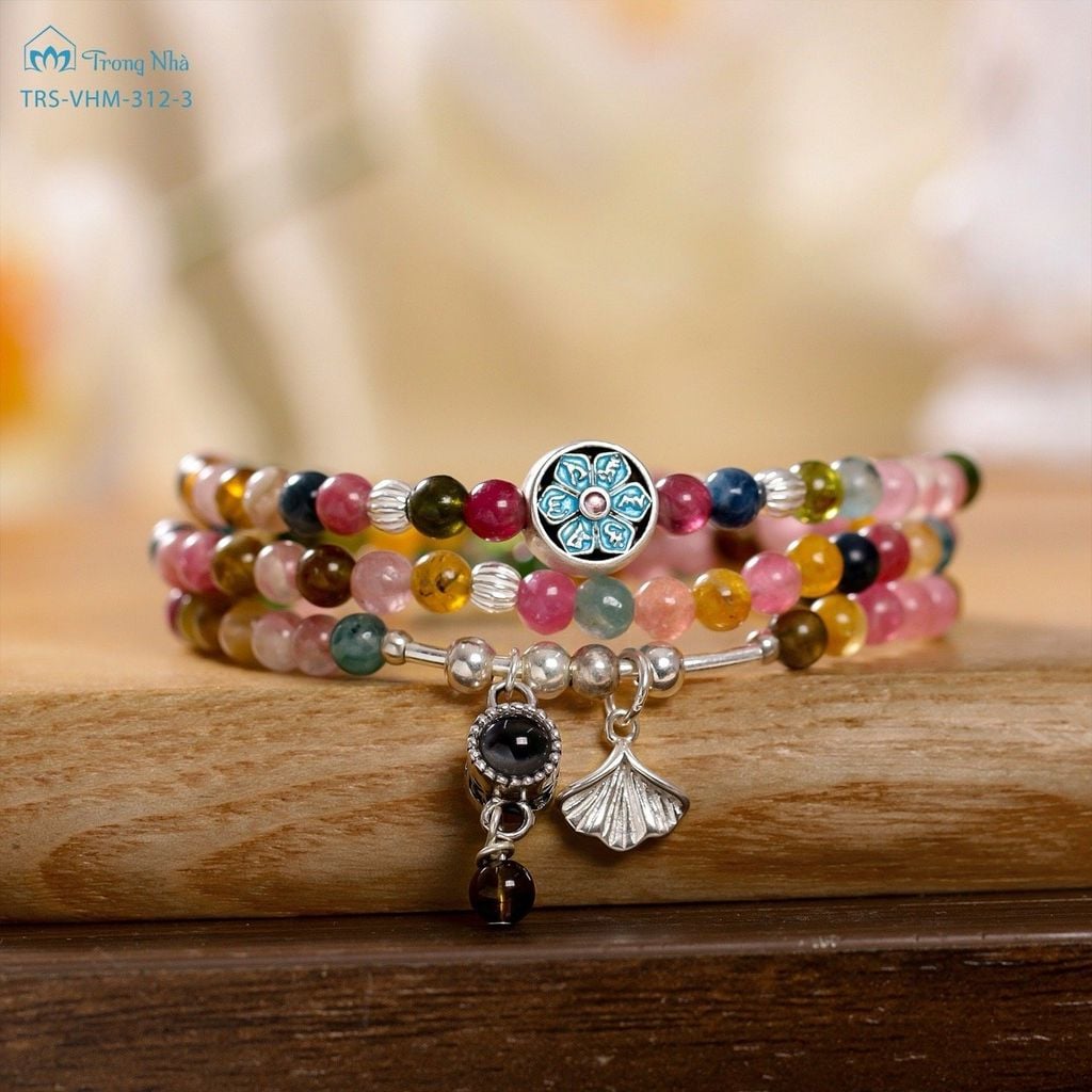 Yêu điều không hoàn hảo - Vòng tourmaline cuốn 3 charm Phổ chiếu (TRS VHM 312 2)
