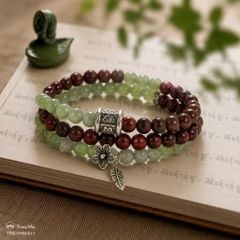 Vòng cuốn 3 tử đàn và ngọc hoà điền ( TRS VHM 511 )