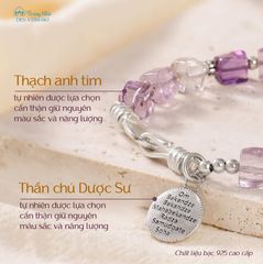 Vòng thạch anh tím charm dược sư ( TRS VHM 051 )