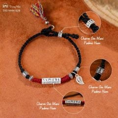 Vòng tết dây trụ Om mani padme hum ( TRS VHM 028 )