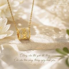 Mặt dây chuyền trụ Om mani đính đá
