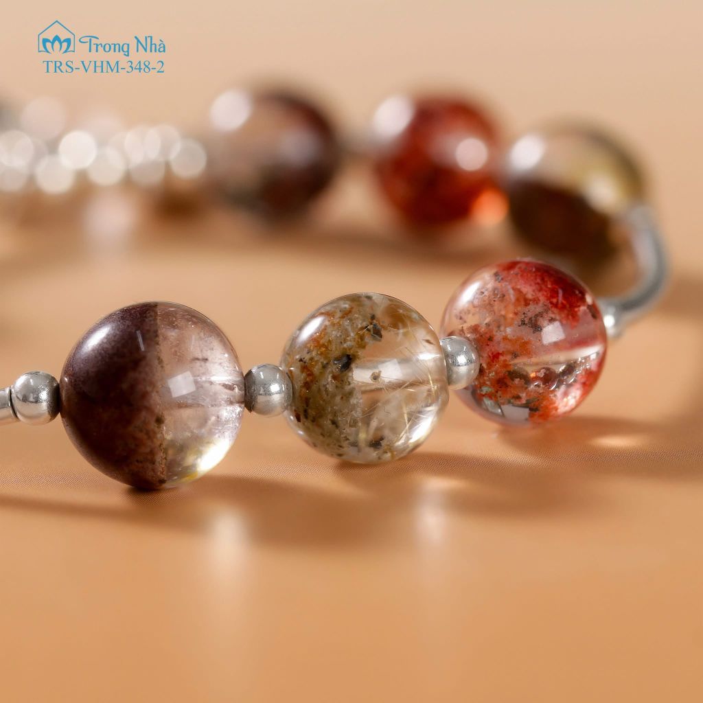 Vòng Thạch anh ưu linh mix charm Bình An bạc