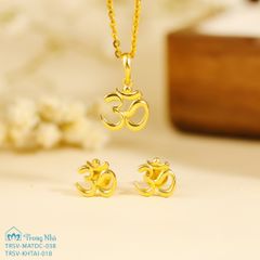 Mặt dây chuyền vàng chủng tự Om Bình An (TRSV MATDC 038)