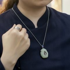 Mặt dây chuyền Ngọc hòa điền hình Phật ( MATDC 233 )