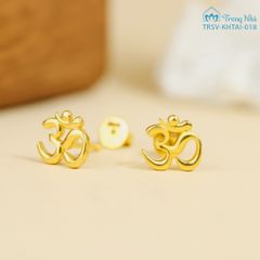 Khuyên tai vàng chủng tự Om Bình An (TRSV KHTAI 038)