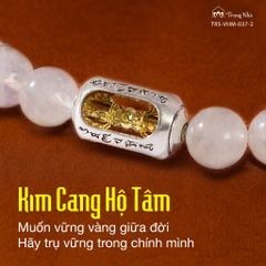 Vòng Kim cang hộ tâm - tourmaline đen mix chày kim cang khắc Om mani padme hum ( TRS VHM 037 )