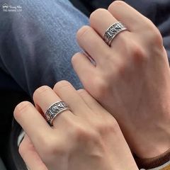 Nhẫn thần chú Om Mani Padme Hum Bát Nhã S925 (TRS NHAN 129)