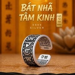 Nhẫn thần chú Om Mani Padme Hum Bát Nhã S925 (TRS NHAN 129)