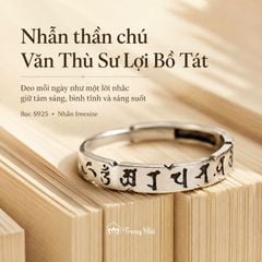 Nhẫn bạc khắc chú Văn Thù Sư Lợi (TRS  NHAN 156)