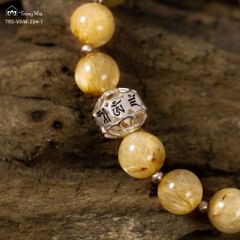 Vòng handmade Thạch Anh Tóc Vàng đá 8li mix charm bạc Zambala (TRS VHM 204 1)