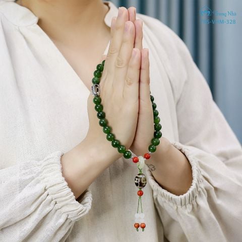 Chuỗi hạt ngọc bích 10 li mix dzi