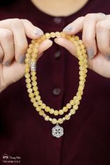 Vòng thạch anh tóc vàng cuốn 3 mix charm Om Mani Padme Hum (TRS VHM 324 2)