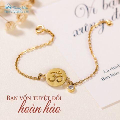 Lắc tay chữ Om vàng đính đá (TRSV VONG 135)