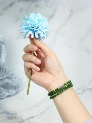 Vòng Diopside 4 li cuốn 3 mix trụ Om mani padme hum bạc-xh2 ( vhm 153)