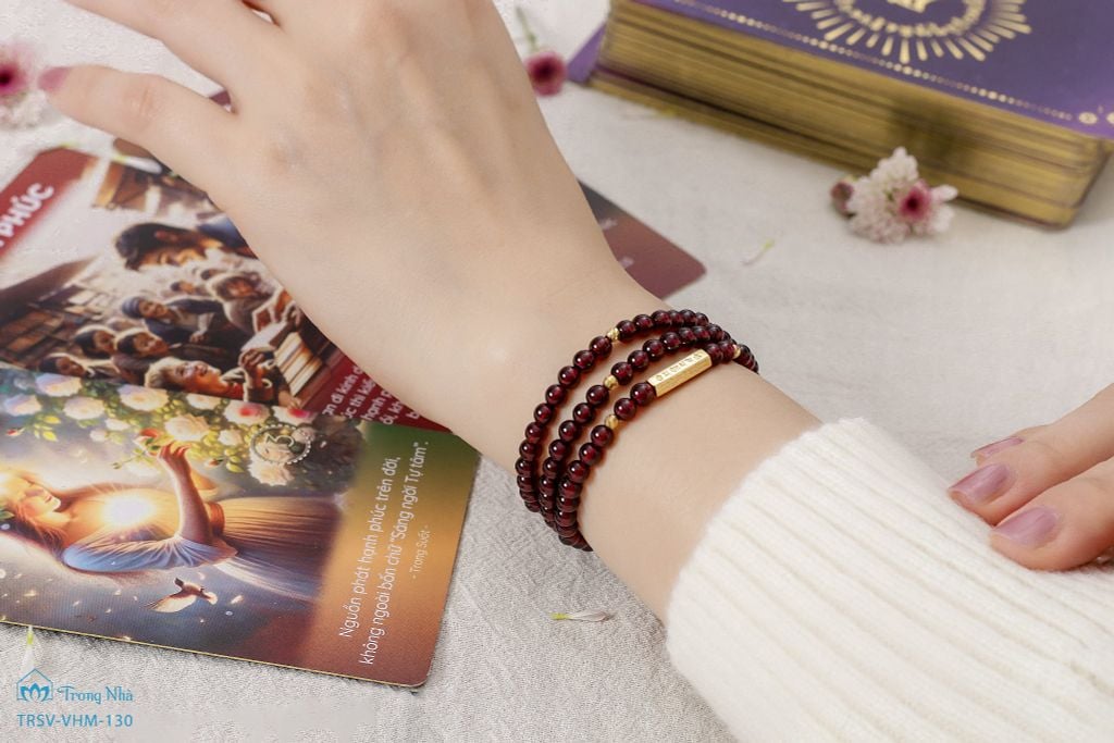 Vòng garnet 4 li cuốn 3 mix trụ om vàng 10k-xh2 ( TRSV VHM 130 )