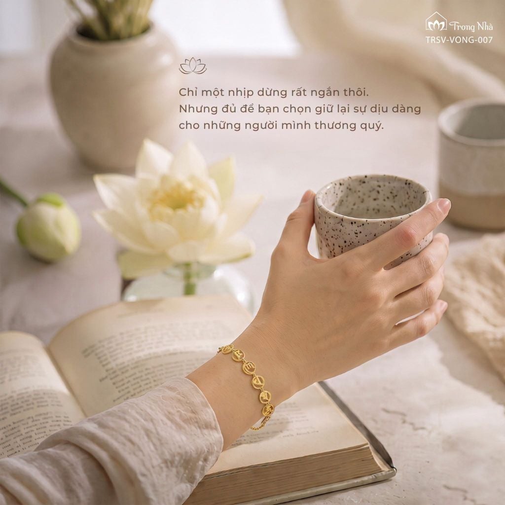 Lắc tay Om mani padme hum khắc tròn ( TRSV VONG 007 )