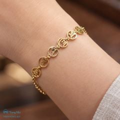 Lắc vàng Om mani padme hum khắc tròn ( TRSV VONG 007 )