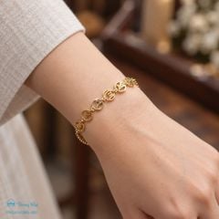 Lắc vàng Om mani padme hum khắc tròn ( TRSV VONG 007 )