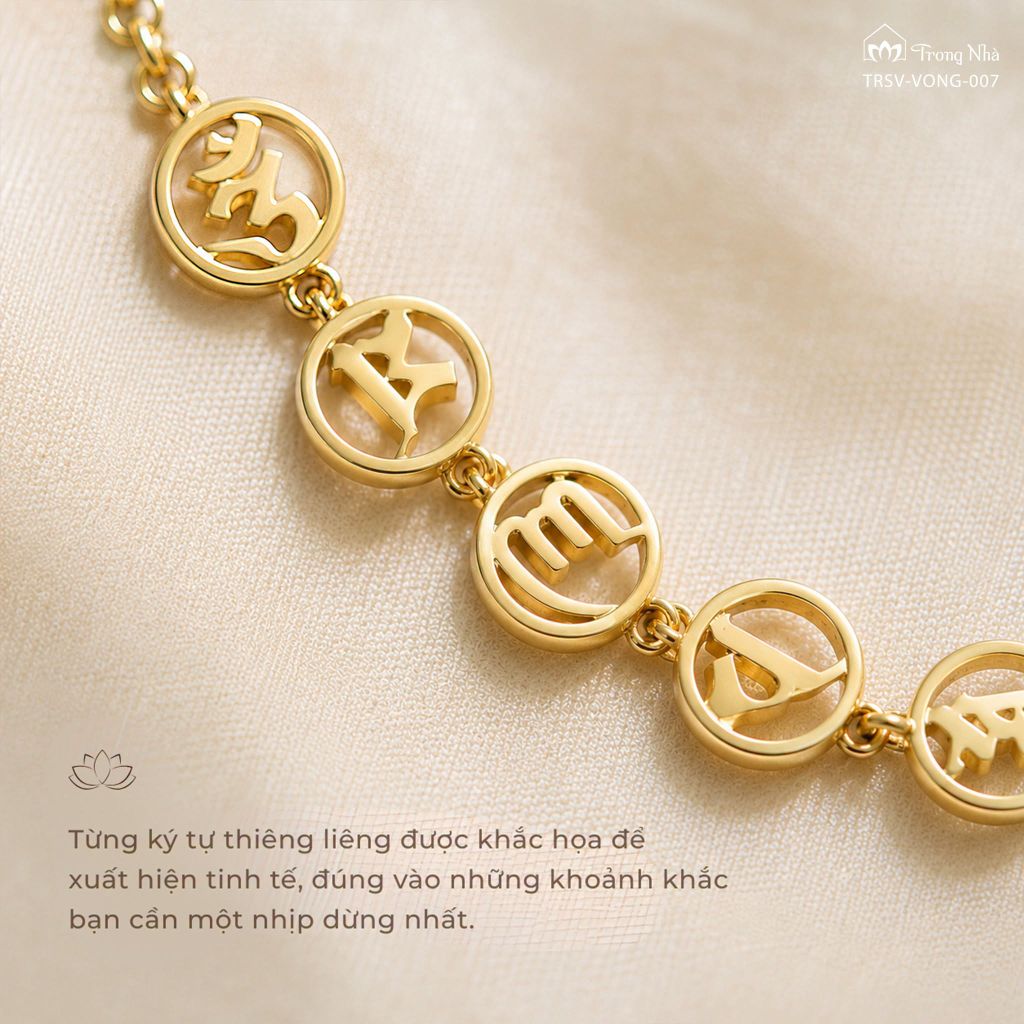 Lắc tay Om mani padme hum khắc tròn ( TRSV VONG 007 )
