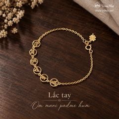 Lắc vàng Om mani padme hum khắc tròn ( TRSV VONG 007 )