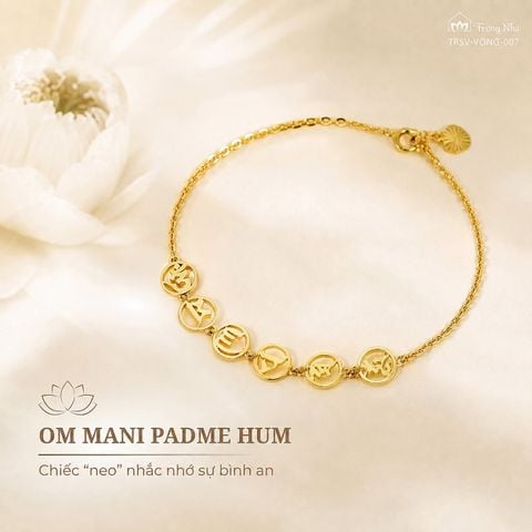 Lắc tay Om mani padme hum khắc tròn ( TRSV VONG 007 )