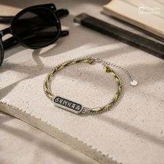 Lắc bạc đôi khắc Om mani padme hung (  VONG 016 )