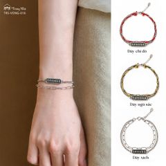 Lắc bạc đôi khắc Om mani padme hung (  VONG 016 )
