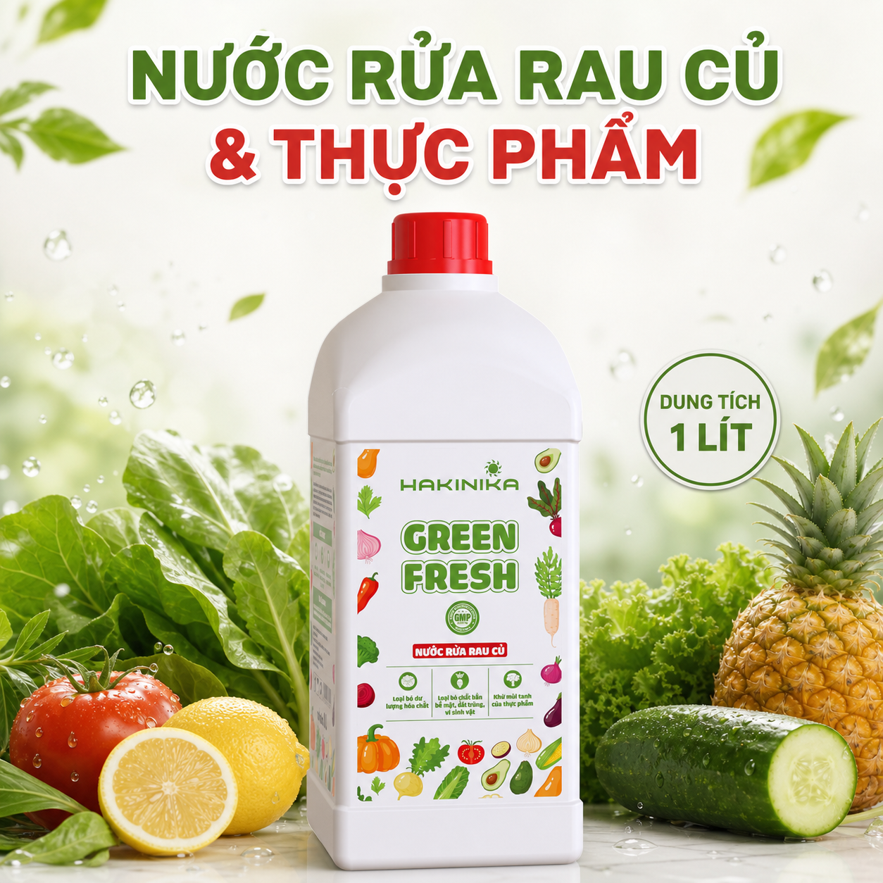  Nước rửa rau củ GreenFresh 1L – Làm sạch thực phẩm hằng ngày 