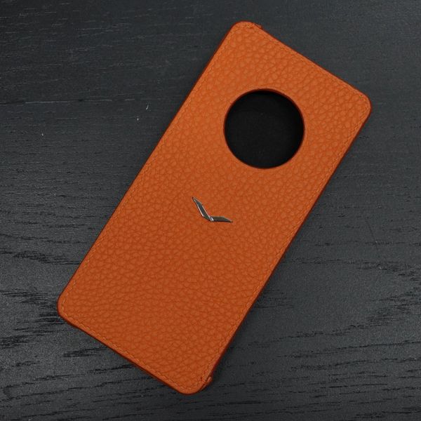  Bao da bê Togo Pháp cho IVertu màu cam (ngang) 