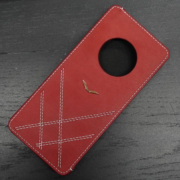  Bao da bê Togo Pháp cho IVertu màu đỏ, viền chỉ trắng (ngang) 