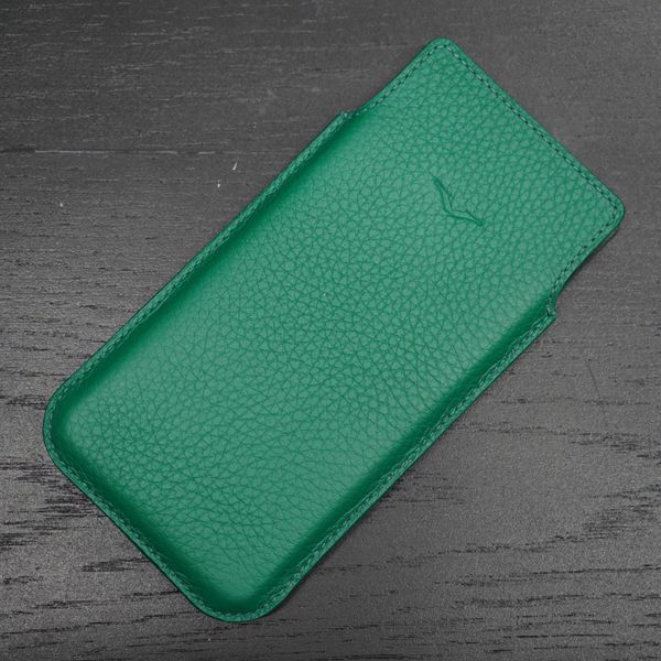  Bao da bê Togo Pháp cho IVertu màu xanh lá (dọc) 