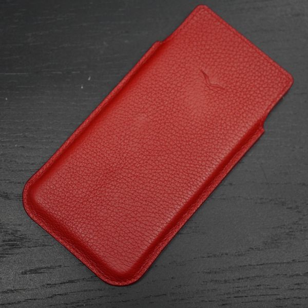  Bao da bê Togo Pháp cho IVertu màu đỏ (dọc) 