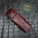  Bao da XOR Alligator Pháp đỏ đô (có nắp) 